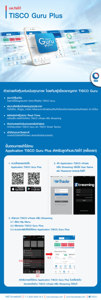บล.ทิสโก้ เปิดตัว TISCO Guru Plus 1 1542815345071