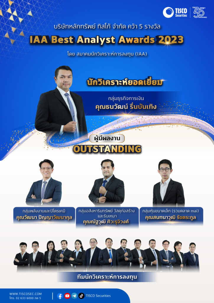 บล.ทิสโก้ คว้า 5 รางวัล IAA BEST ANALYST AWARDS 2023 1 1715076498903 1